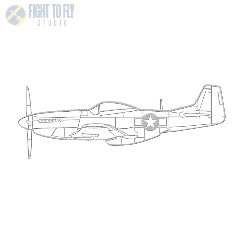P-51D Side Die Cut Metal Wall Art - Sign - Pilot gifts - WWII warbird t-shirt