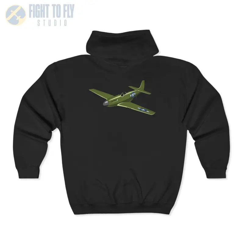 P-51D WWII Fighter Warbird Full Zip Hoodie - Pilot gifts - warbird t-shirt