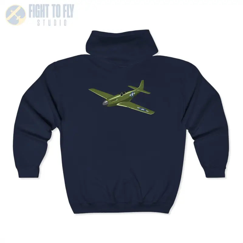 P-51D WWII Fighter Warbird Full Zip Hoodie - Pilot gifts - warbird t-shirt