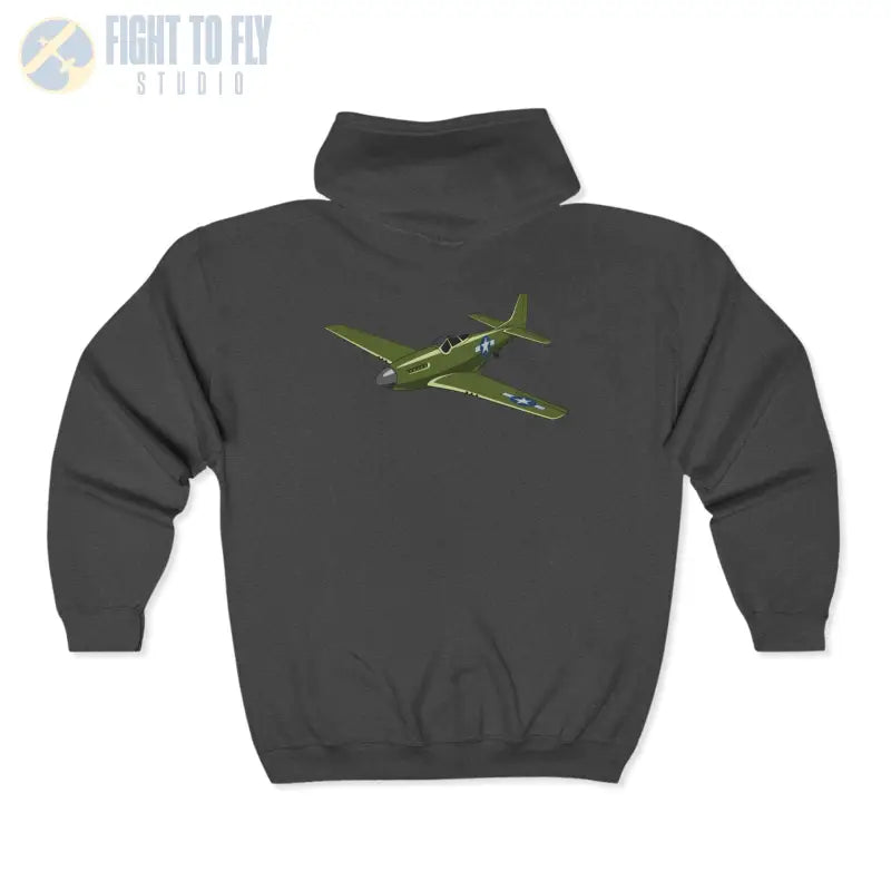 P-51D WWII Fighter Warbird Full Zip Hoodie - Pilot gifts - warbird t-shirt