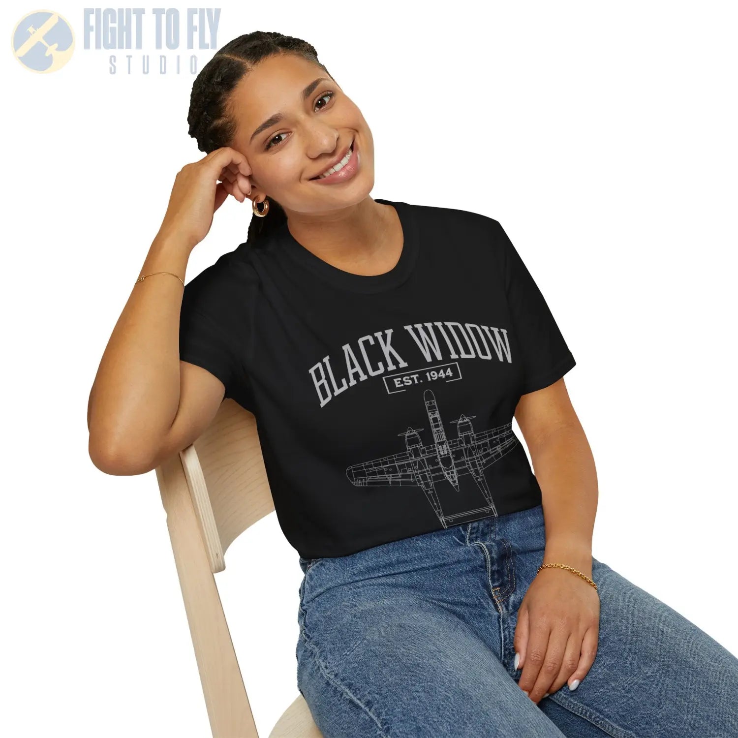 P-61 Black Widow - T-Shirt - Pilot gifts - WWII warbird t-shirt
