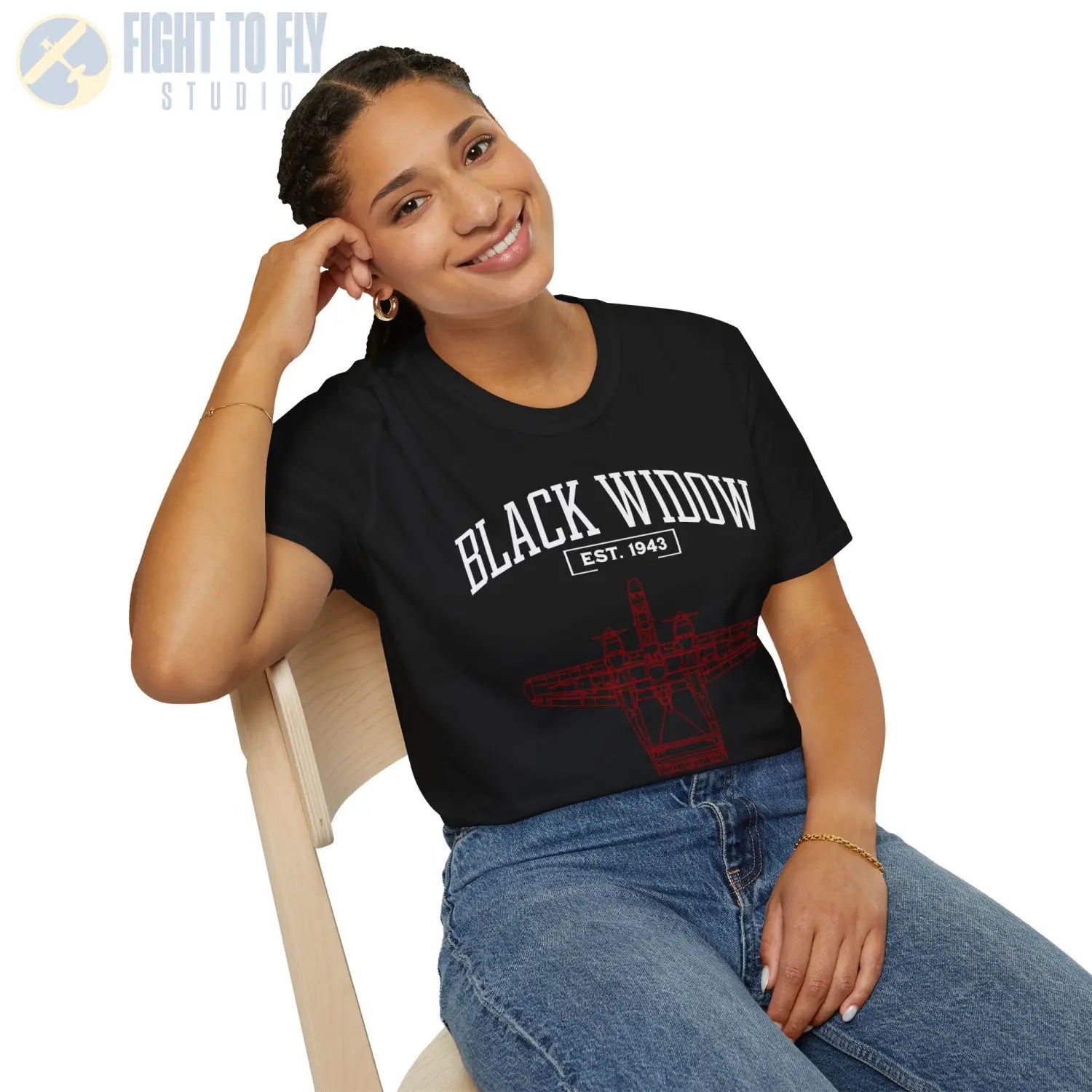 P-61 Black Widow - T-Shirt - Pilot gifts - WWII warbird t-shirt