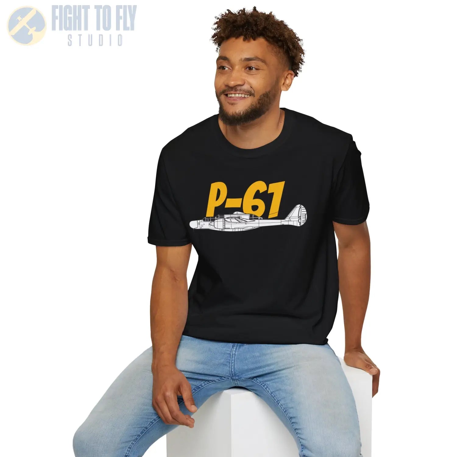 P-61 Black Widow Side Profile T-Shirt - Pilot gifts - WWII warbird t-shirt