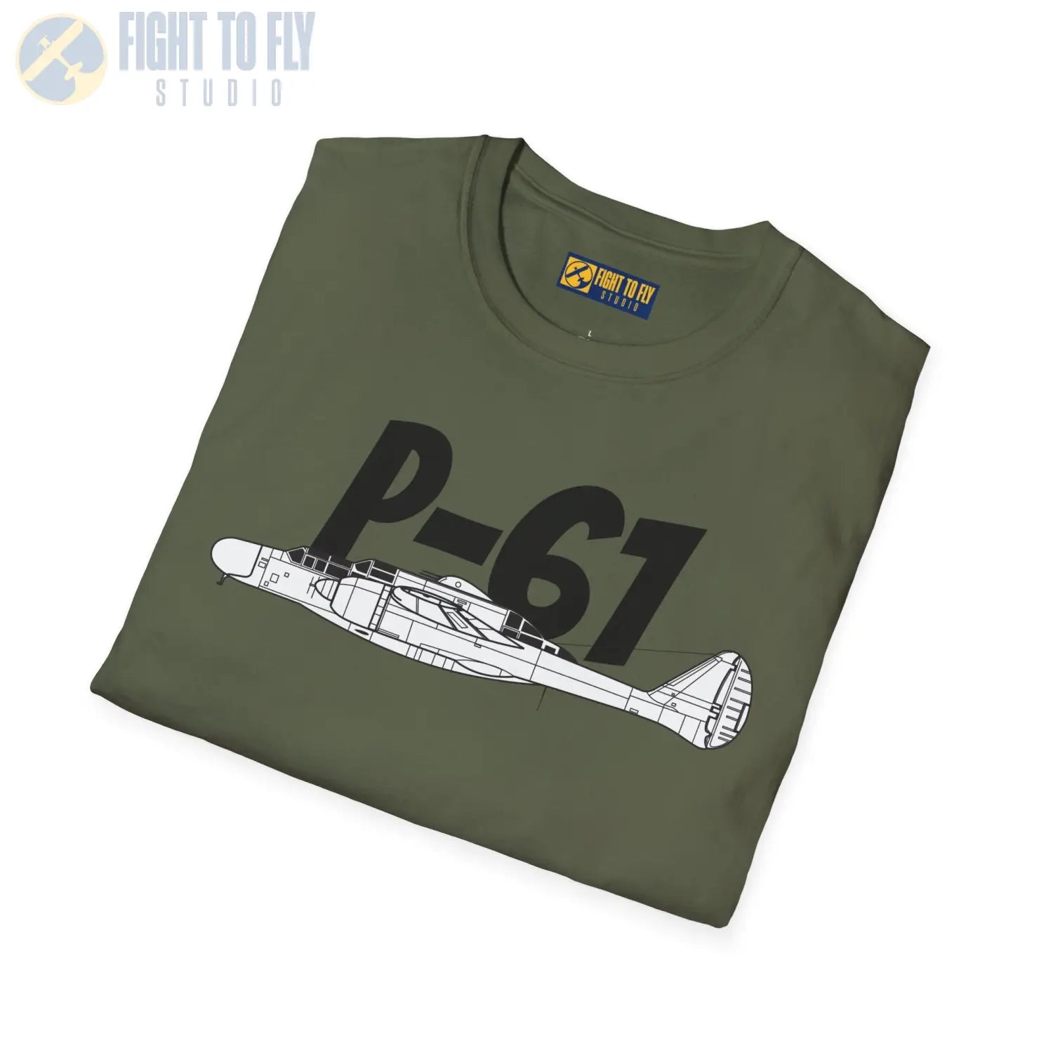 P-61 Black Widow Side Profile T-Shirt - Pilot gifts - WWII warbird t-shirt