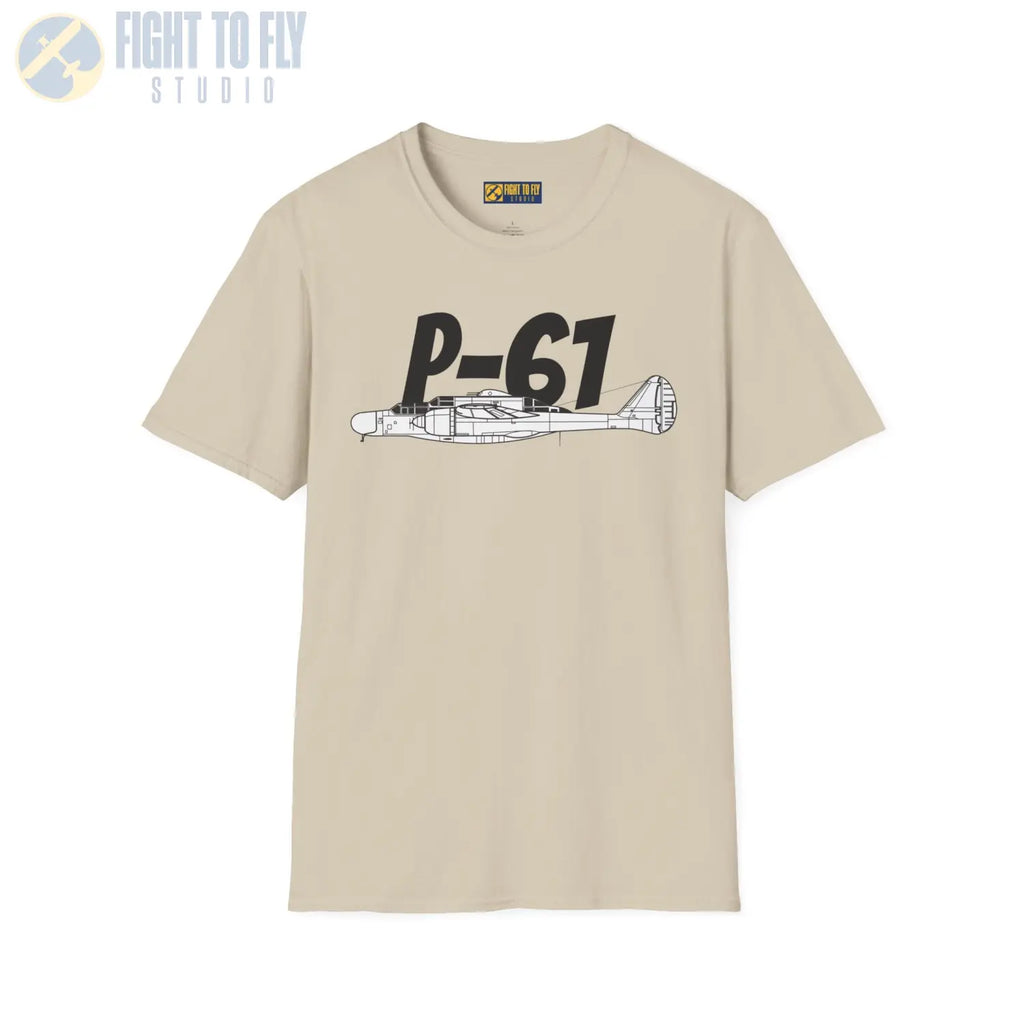 P-61 Black Widow Side Profile T-Shirt - Pilot gifts - WWII warbird t-shirt