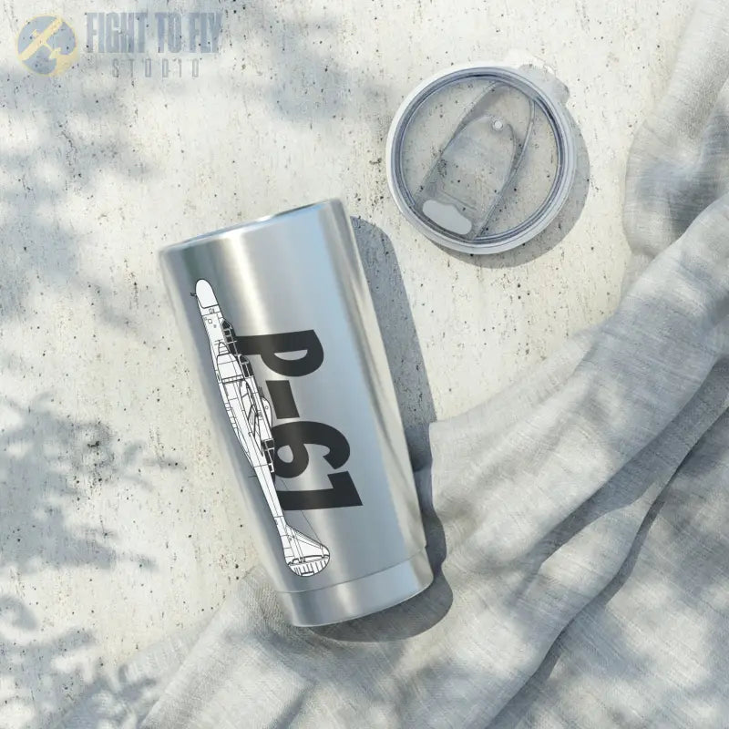 P-61 Tumbler – WWII Night Fighter Side View - Mug - Pilot gifts - warbird t-shirt
