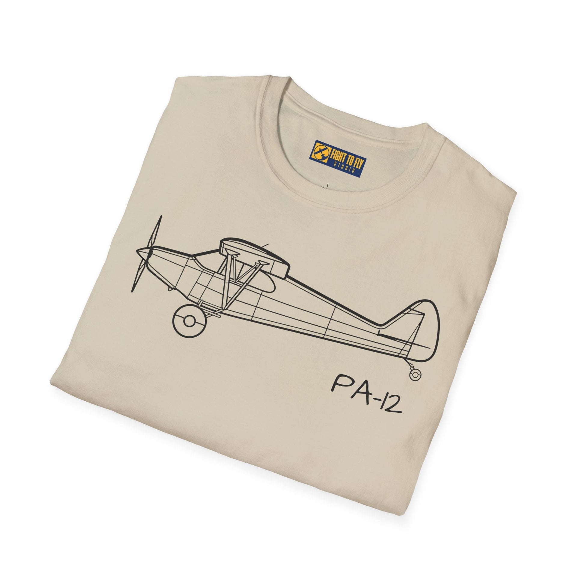 PA-12 T-Shirt – Piper Super Cruiser Taildragger Tee - Gifts for pilots - Aviation apparel