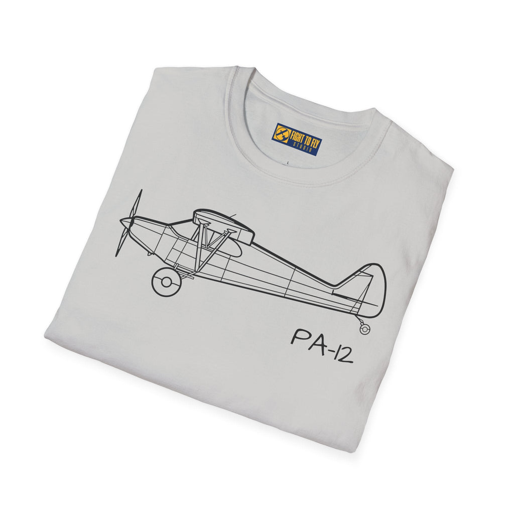 PA-12 T-Shirt – Piper Super Cruiser Taildragger Tee - Gifts for pilots - Aviation apparel