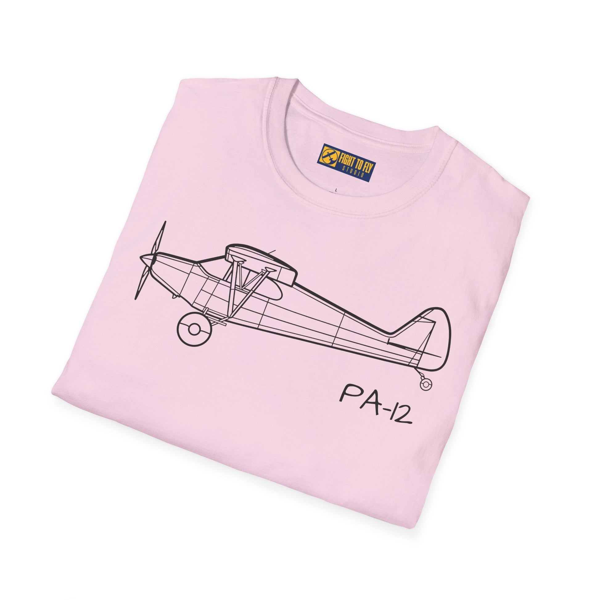 PA-12 T-Shirt – Piper Super Cruiser Taildragger Tee - Gifts for pilots - Aviation apparel