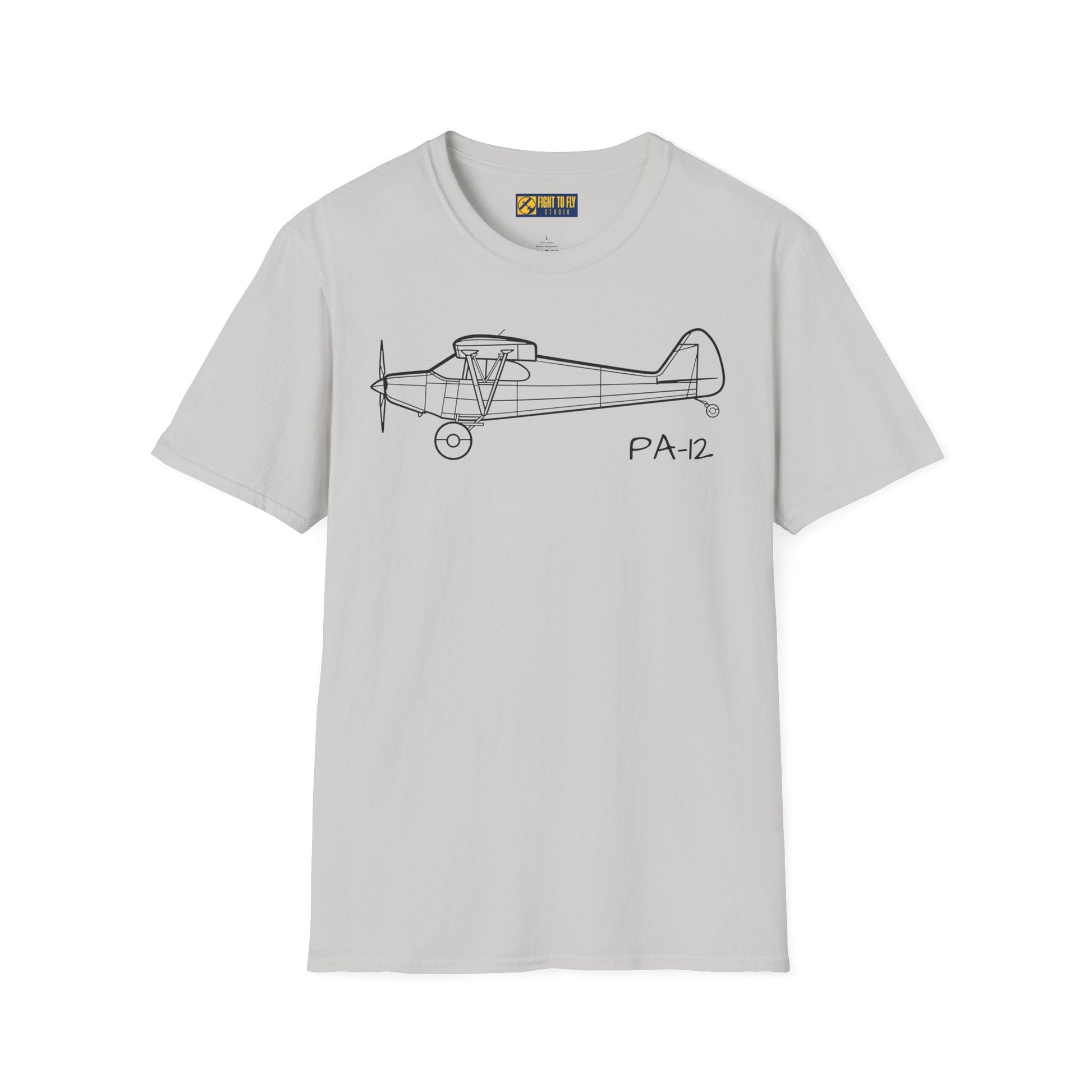 PA-12 T-Shirt – Piper Super Cruiser Taildragger Tee - Gifts for pilots - Aviation apparel