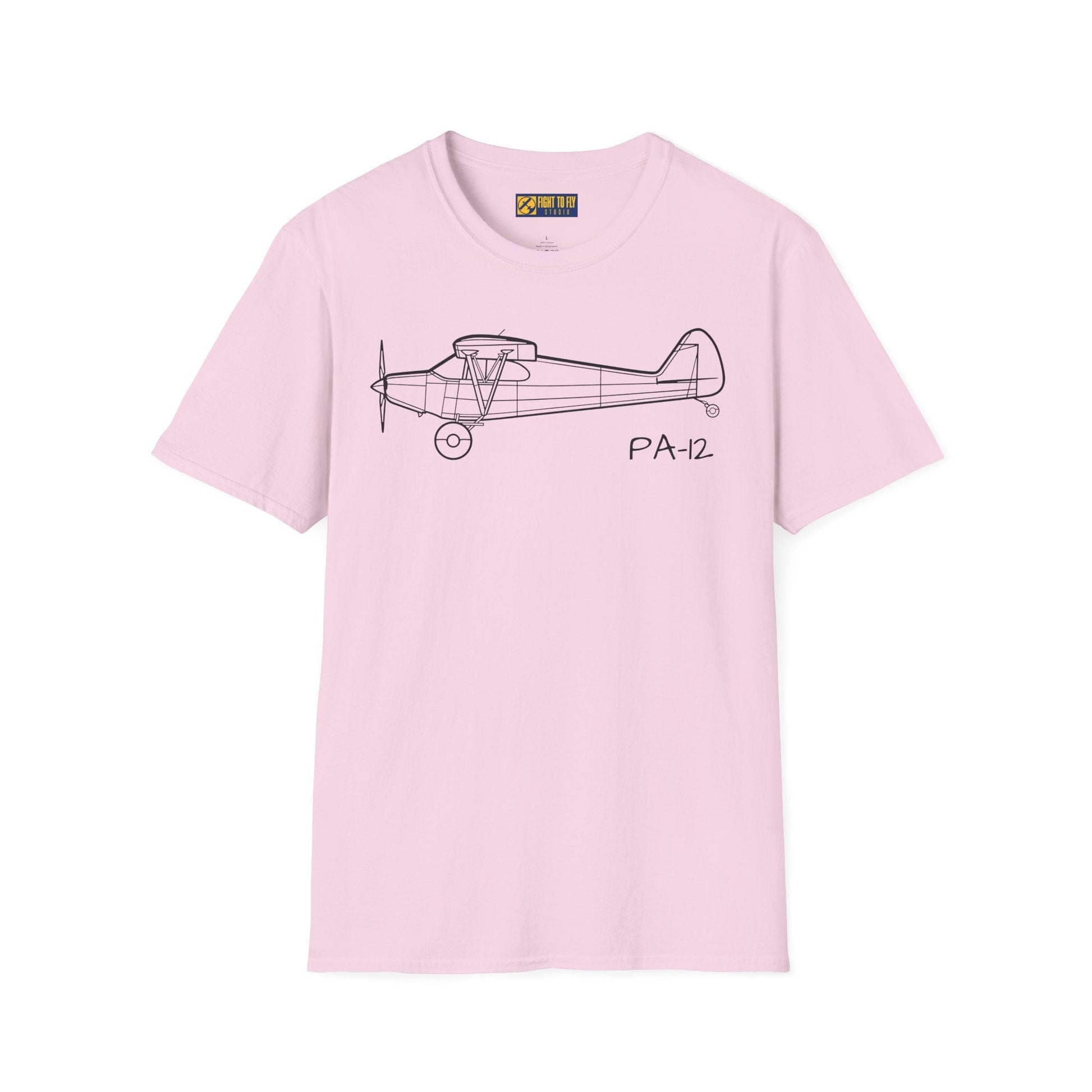PA-12 T-Shirt – Piper Super Cruiser Taildragger Tee - Gifts for pilots - Aviation apparel