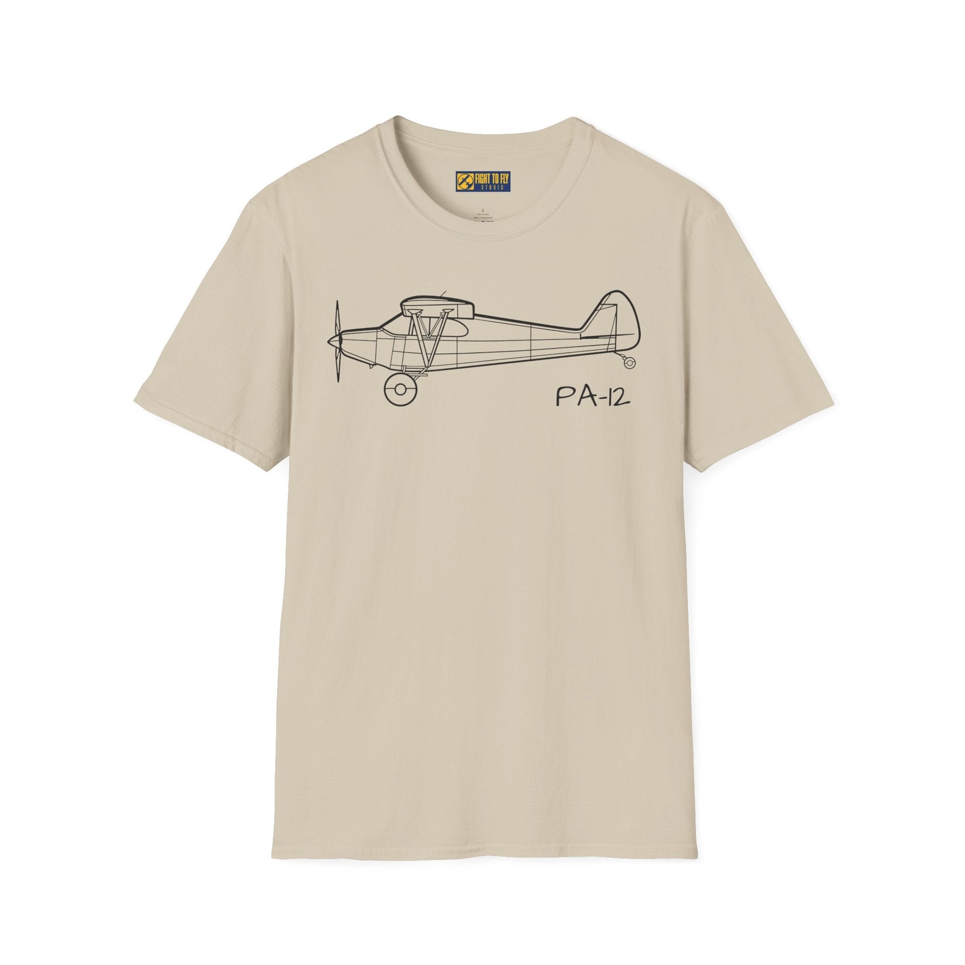 PA-12 T-Shirt – Piper Super Cruiser Taildragger Tee - Gifts for pilots - Aviation apparel