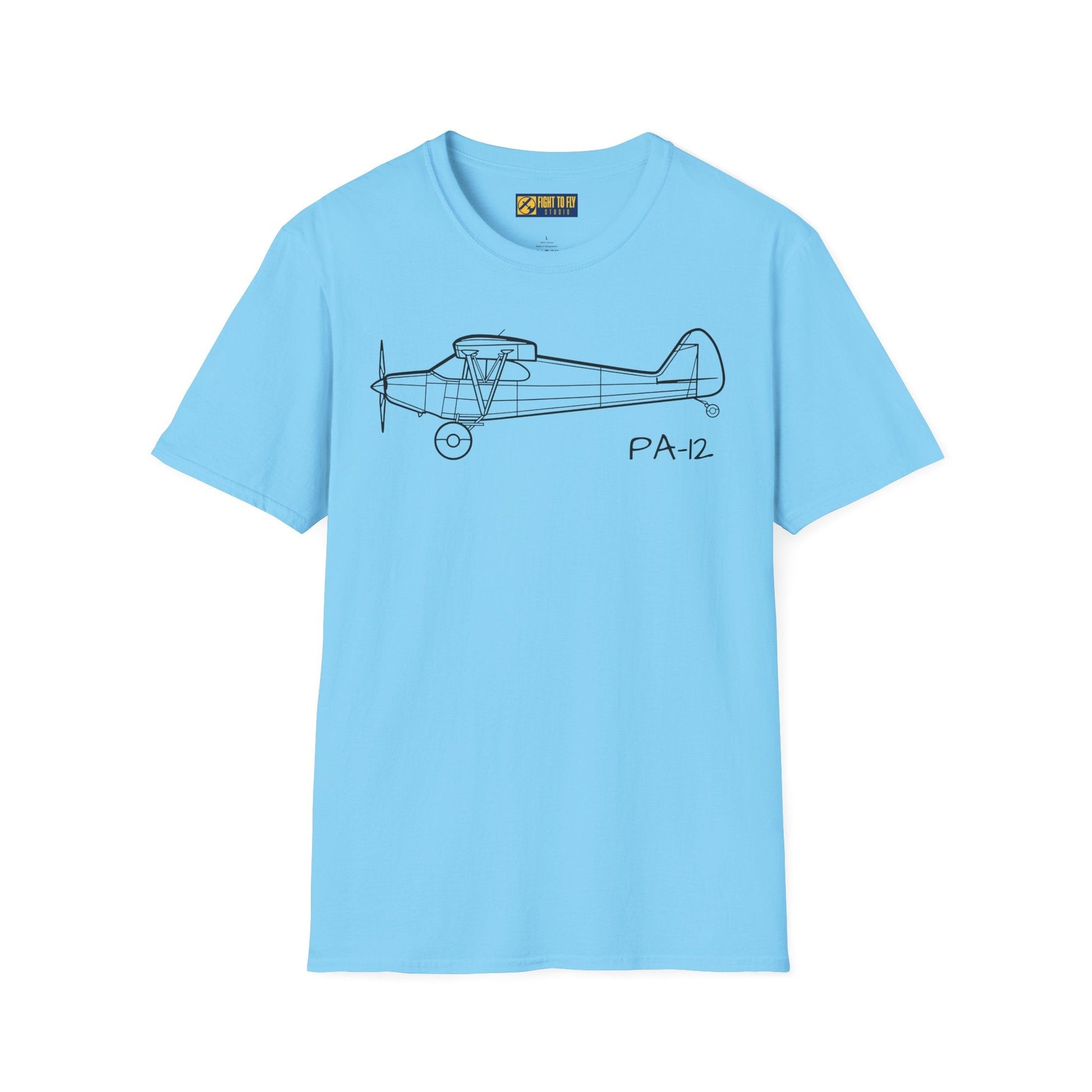 PA-12 T-Shirt – Piper Super Cruiser Taildragger Tee - Gifts for pilots - Aviation apparel