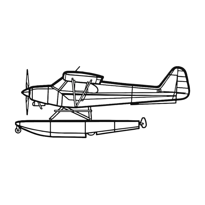 PA-18-150 Floats Die Cut Metal Wall Art - Sign - Pilot gifts - WWII warbird t-shirt