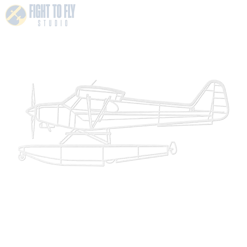 PA-18-150 Floats Die Cut Metal Wall Art - Sign - Pilot gifts - WWII warbird t-shirt