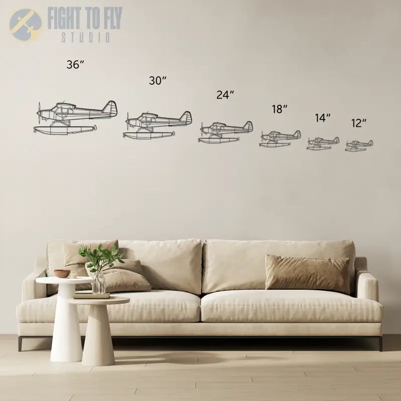 PA-18-150 Floats Die Cut Metal Wall Art - Sign - Pilot gifts - WWII warbird t-shirt