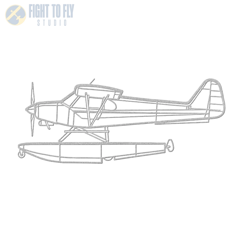 PA-18-150 Floats Die Cut Metal Wall Art - Sign - Pilot gifts - WWII warbird t-shirt
