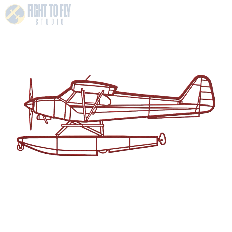 PA-18-150 Floats Die Cut Metal Wall Art - Sign - Pilot gifts - WWII warbird t-shirt