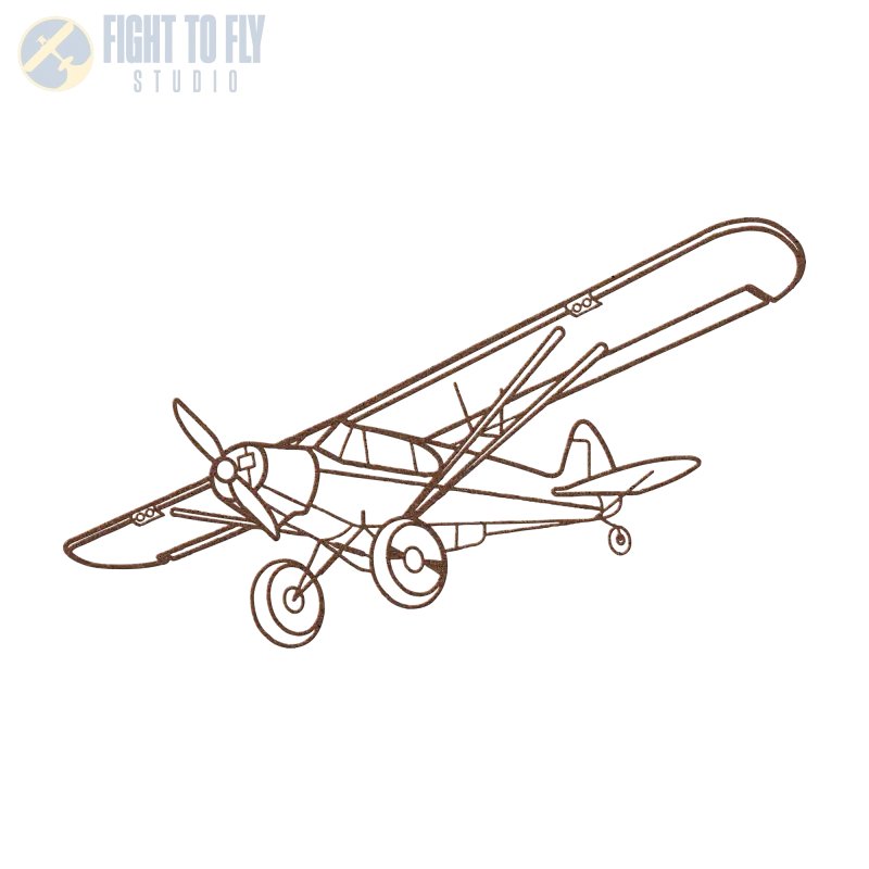 PA-18 Flight Die Cut Metal Wall Art - Sign - Pilot gifts - WWII warbird t-shirt