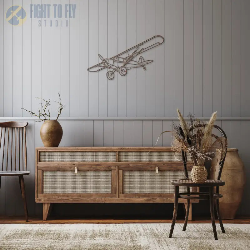 PA-18 Flight Die Cut Metal Wall Art - Sign - Pilot gifts - WWII warbird t-shirt