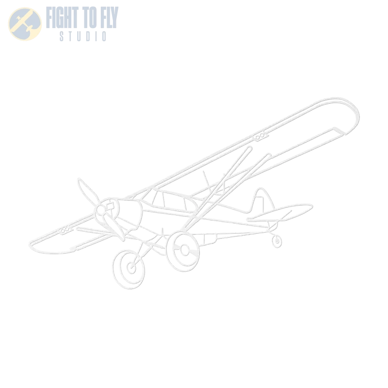 PA-18 Flight Die Cut Metal Wall Art - Sign - Pilot gifts - WWII warbird t-shirt