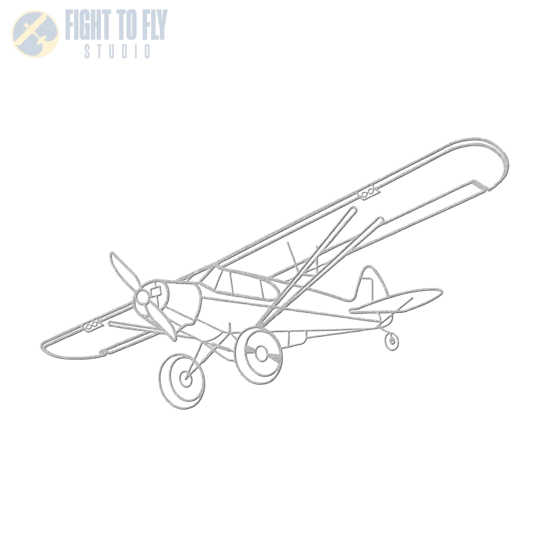 PA-18 Flight Die Cut Metal Wall Art - Sign - Pilot gifts - WWII warbird t-shirt
