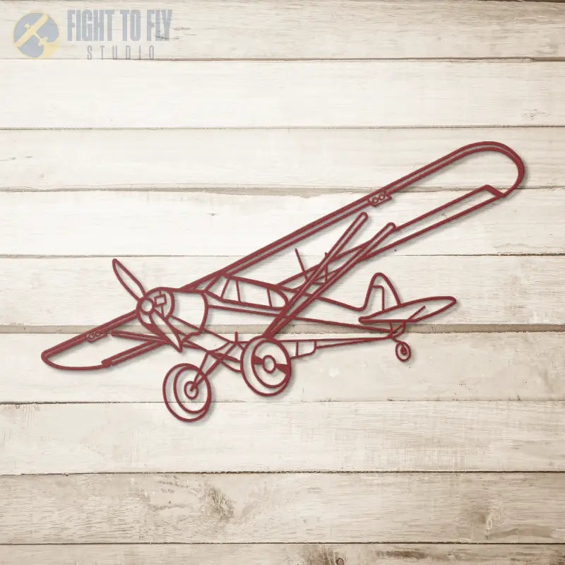 PA-18 Flight Die Cut Metal Wall Art - Sign - Pilot gifts - WWII warbird t-shirt