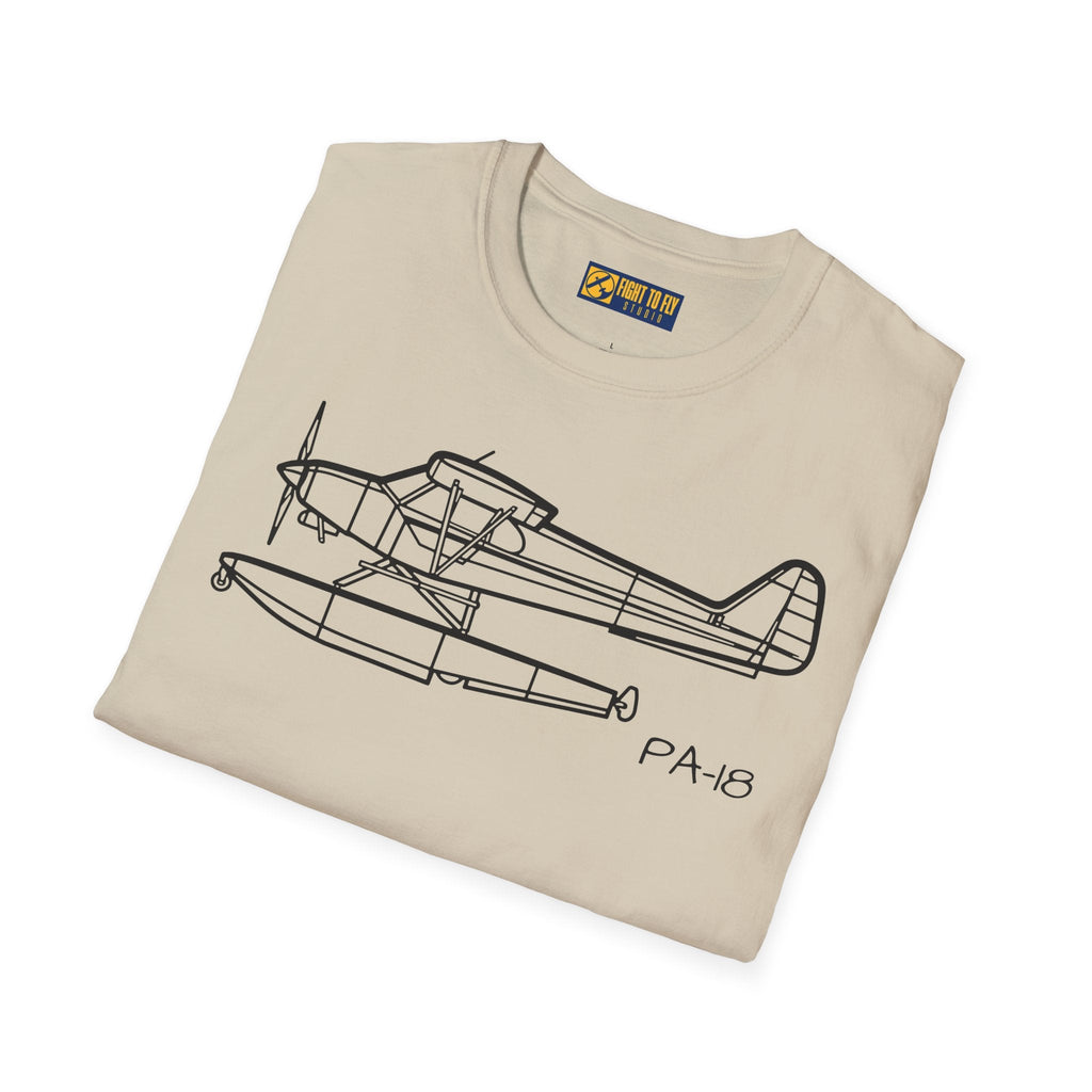 PA-18 Floatplane T-Shirt – Super Cub on Floats Bush Plane Tee - Gifts for pilots - Aviation apparel