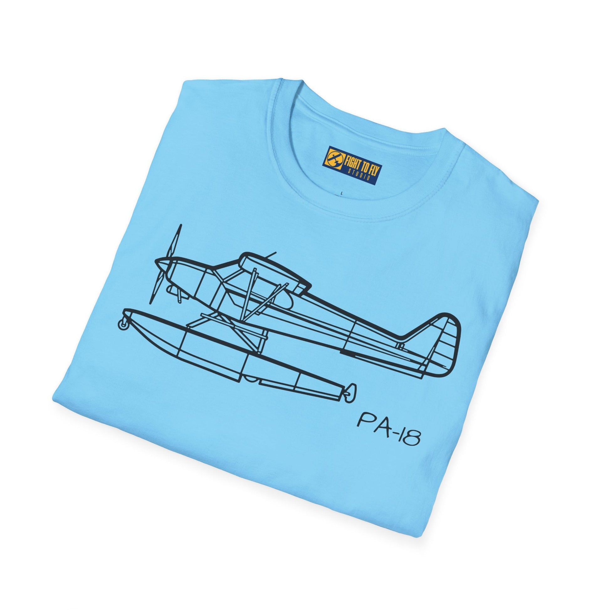 PA-18 Floatplane T-Shirt – Super Cub on Floats Bush Plane Tee - Gifts for pilots - Aviation apparel
