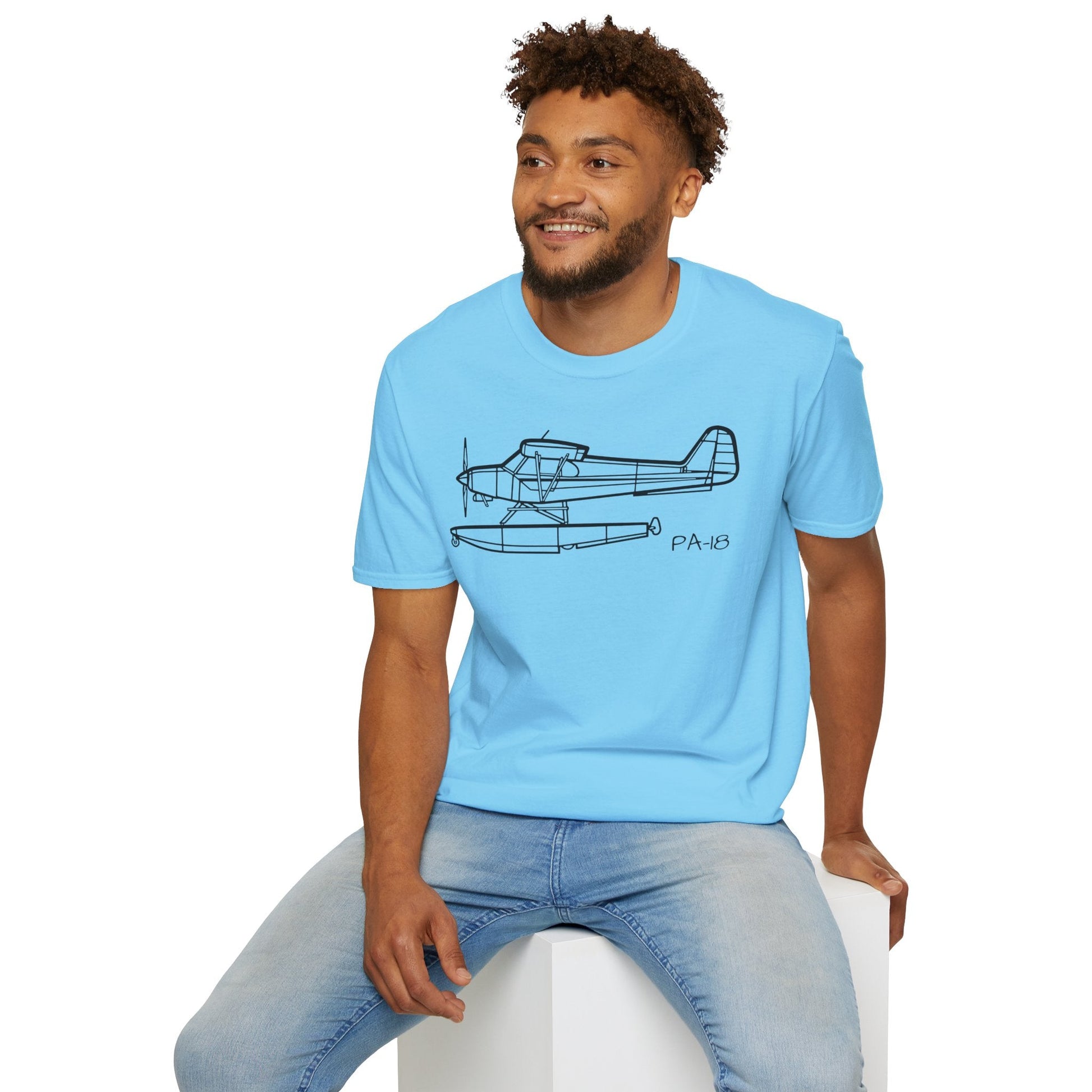PA-18 Floatplane T-Shirt – Super Cub on Floats Bush Plane Tee - Gifts for pilots - Aviation apparel