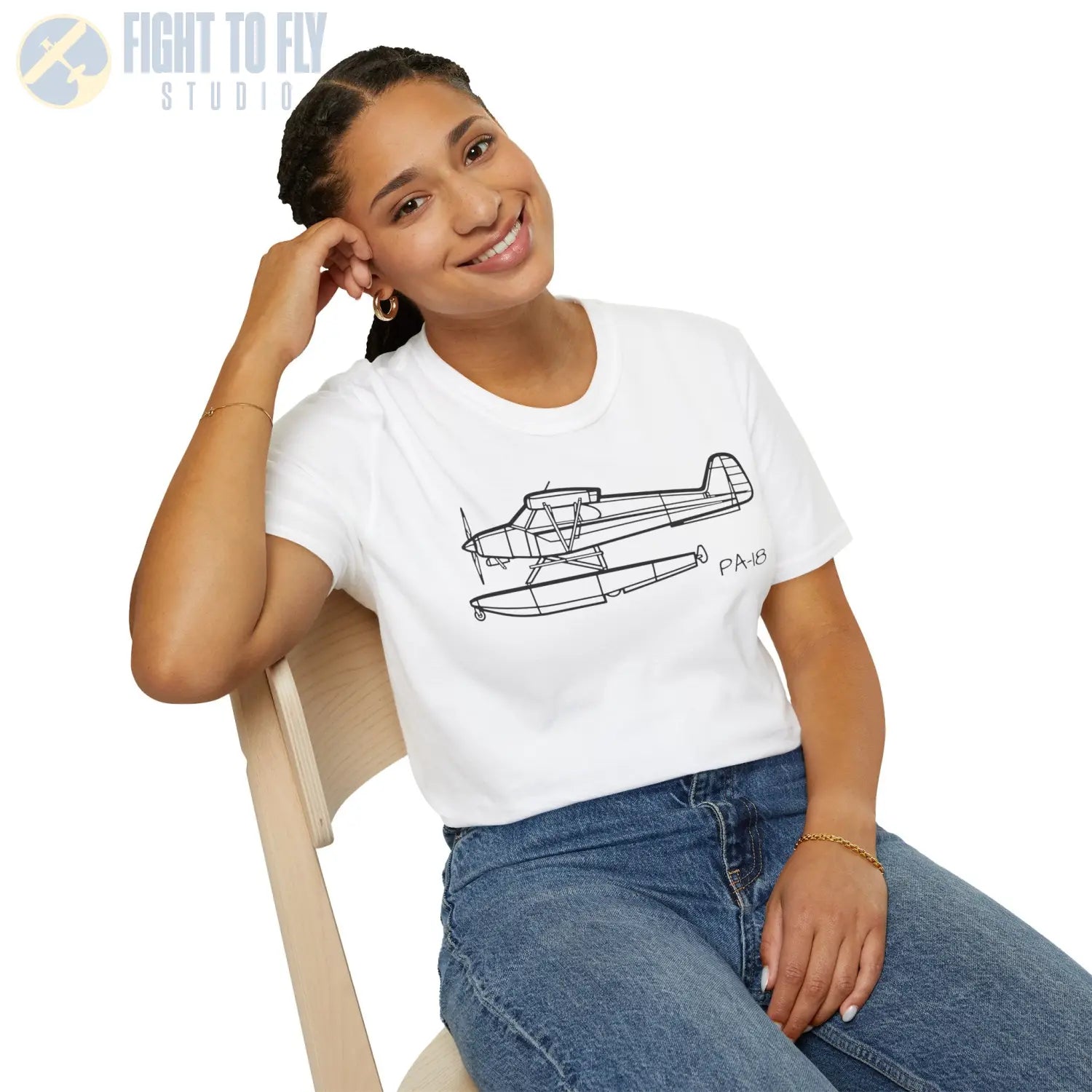 PA-18 Super Cub Floatplane T-Shirt - Pilot gifts - WWII warbird t-shirt