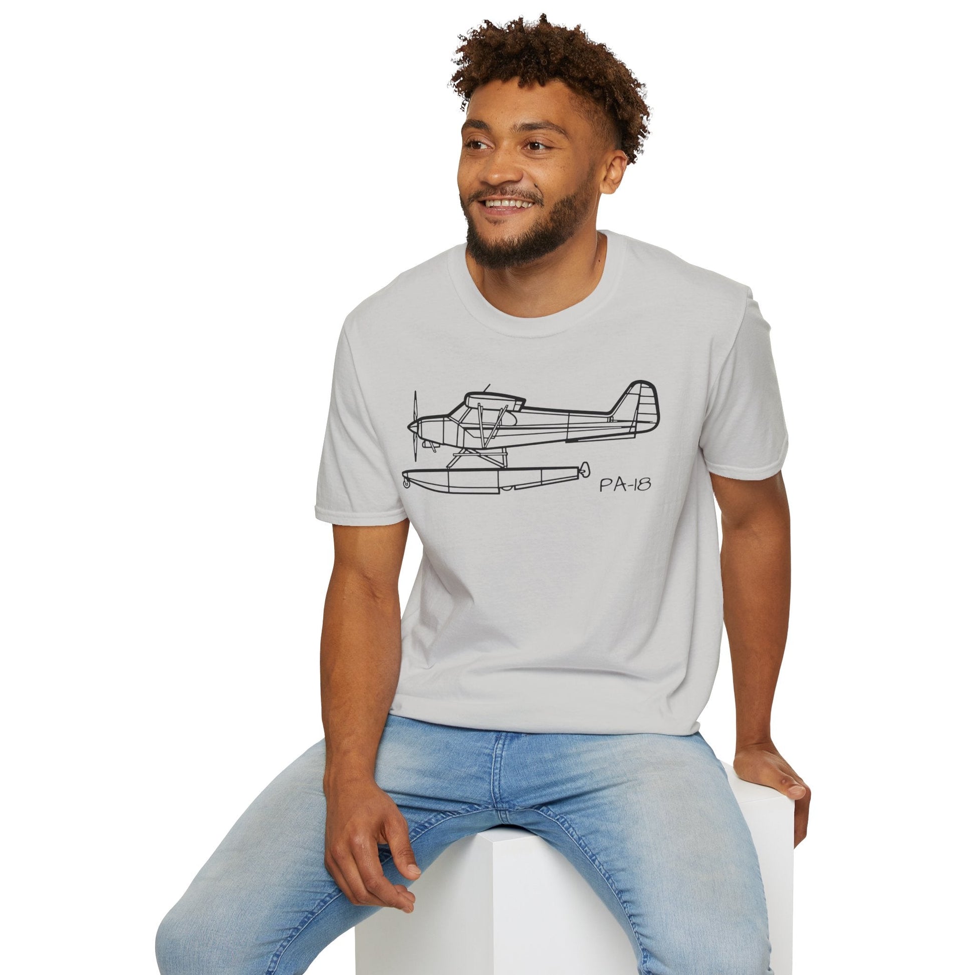 PA-18 Floatplane T-Shirt – Super Cub on Floats Bush Plane Tee - Gifts for pilots - Aviation apparel