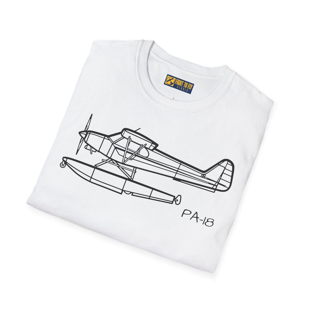 PA-18 Floatplane T-Shirt – Super Cub on Floats Bush Plane Tee - Gifts for pilots - Aviation apparel