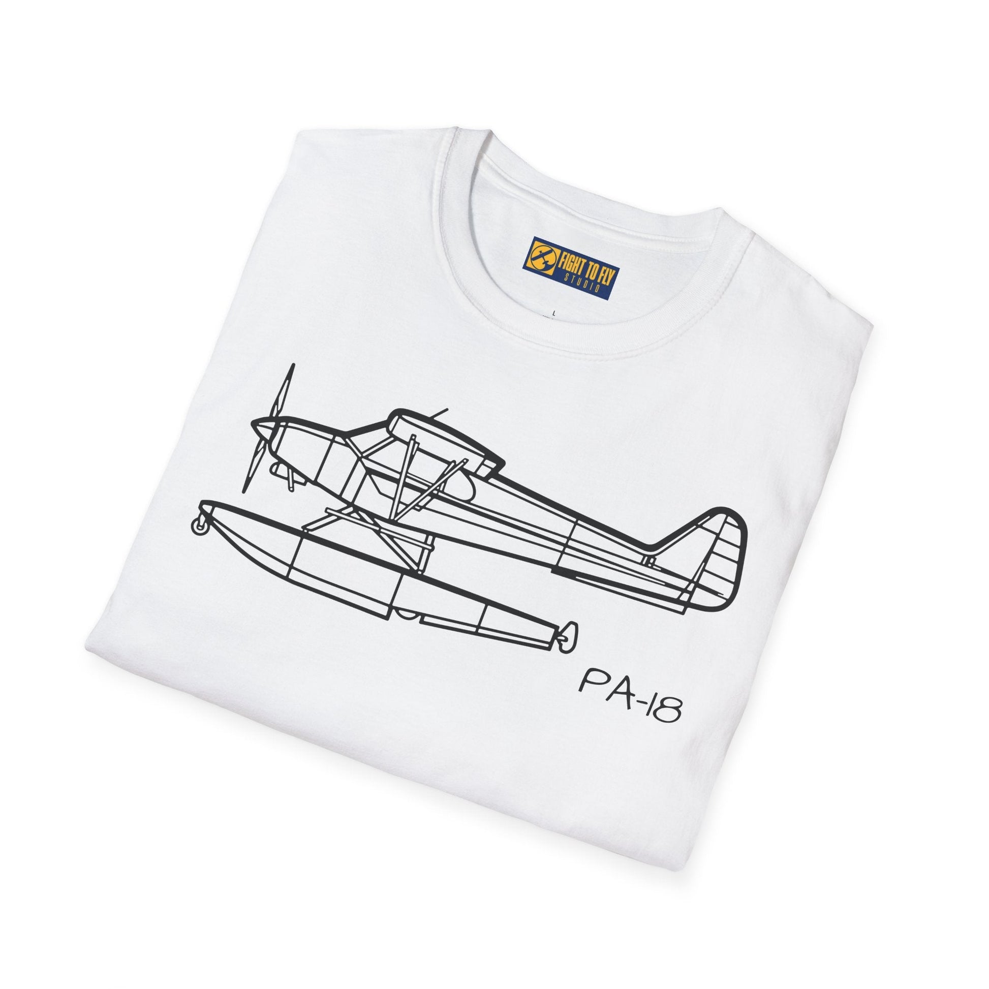 PA-18 Floatplane T-Shirt – Super Cub on Floats Bush Plane Tee - Gifts for pilots - Aviation apparel