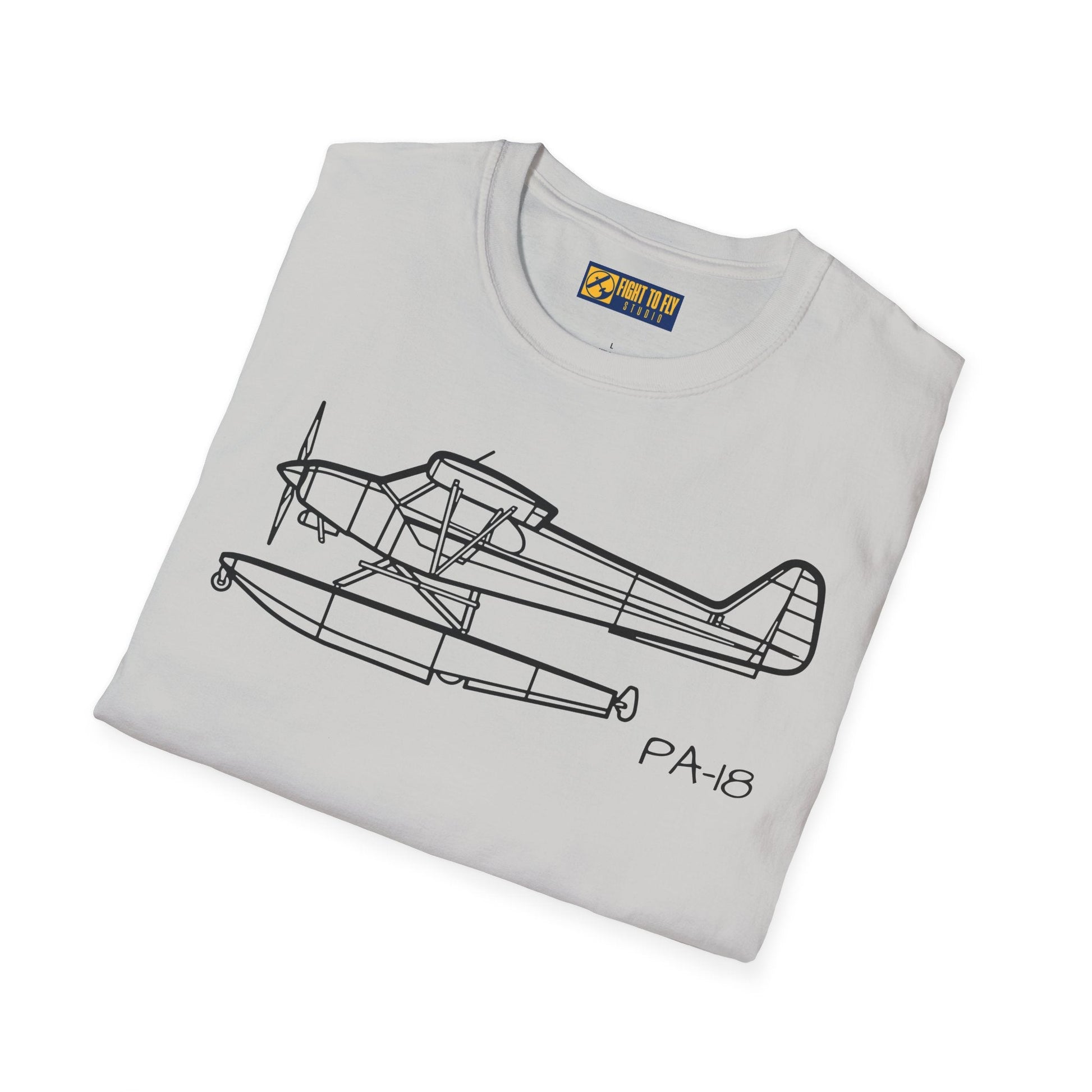 PA-18 Floatplane T-Shirt – Super Cub on Floats Bush Plane Tee - Gifts for pilots - Aviation apparel