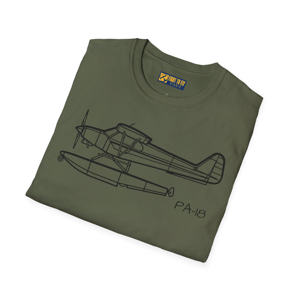 PA-18 Floatplane T-Shirt – Super Cub on Floats Bush Plane Tee - Gifts for pilots - Aviation apparel