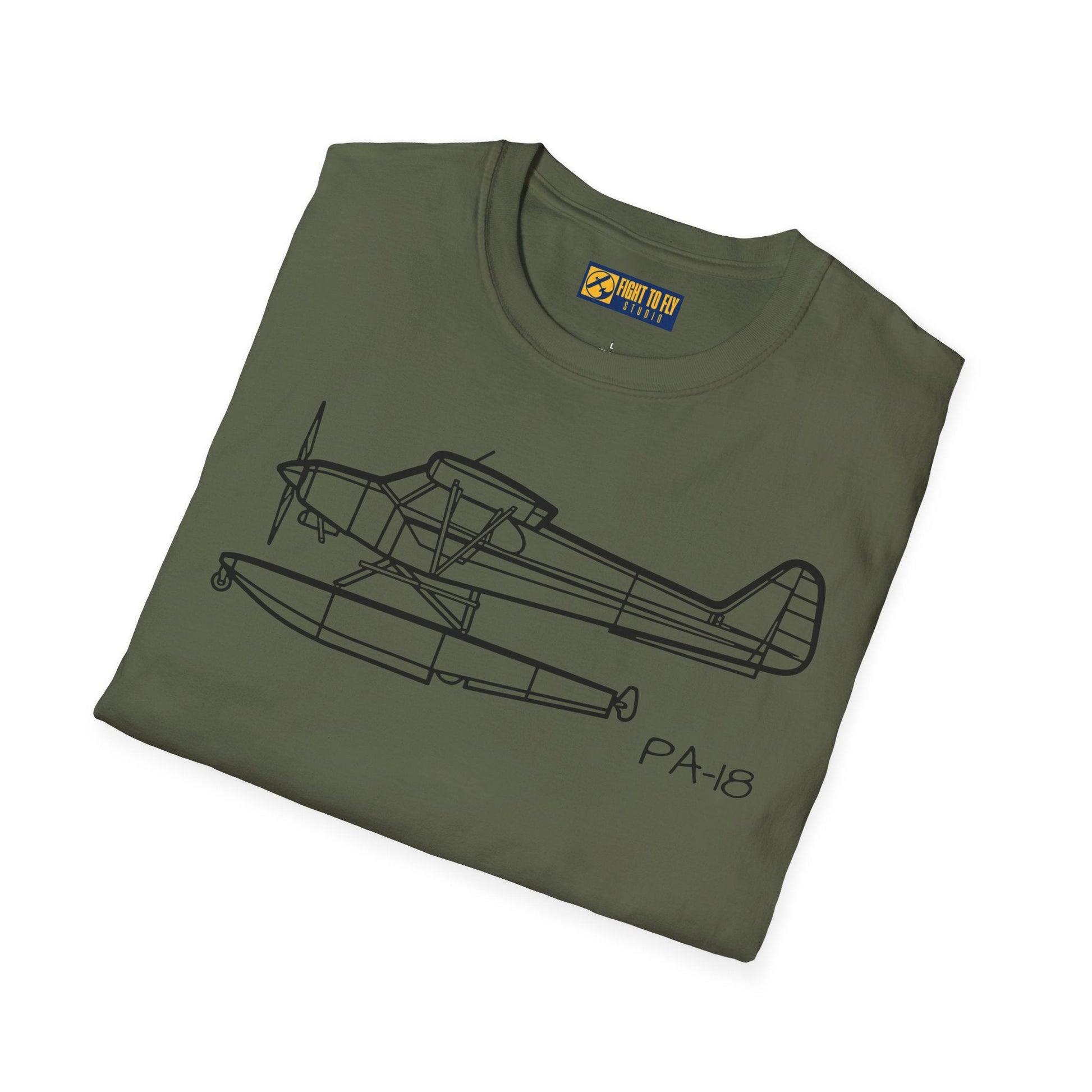 PA-18 Floatplane T-Shirt – Super Cub on Floats Bush Plane Tee - Gifts for pilots - Aviation apparel