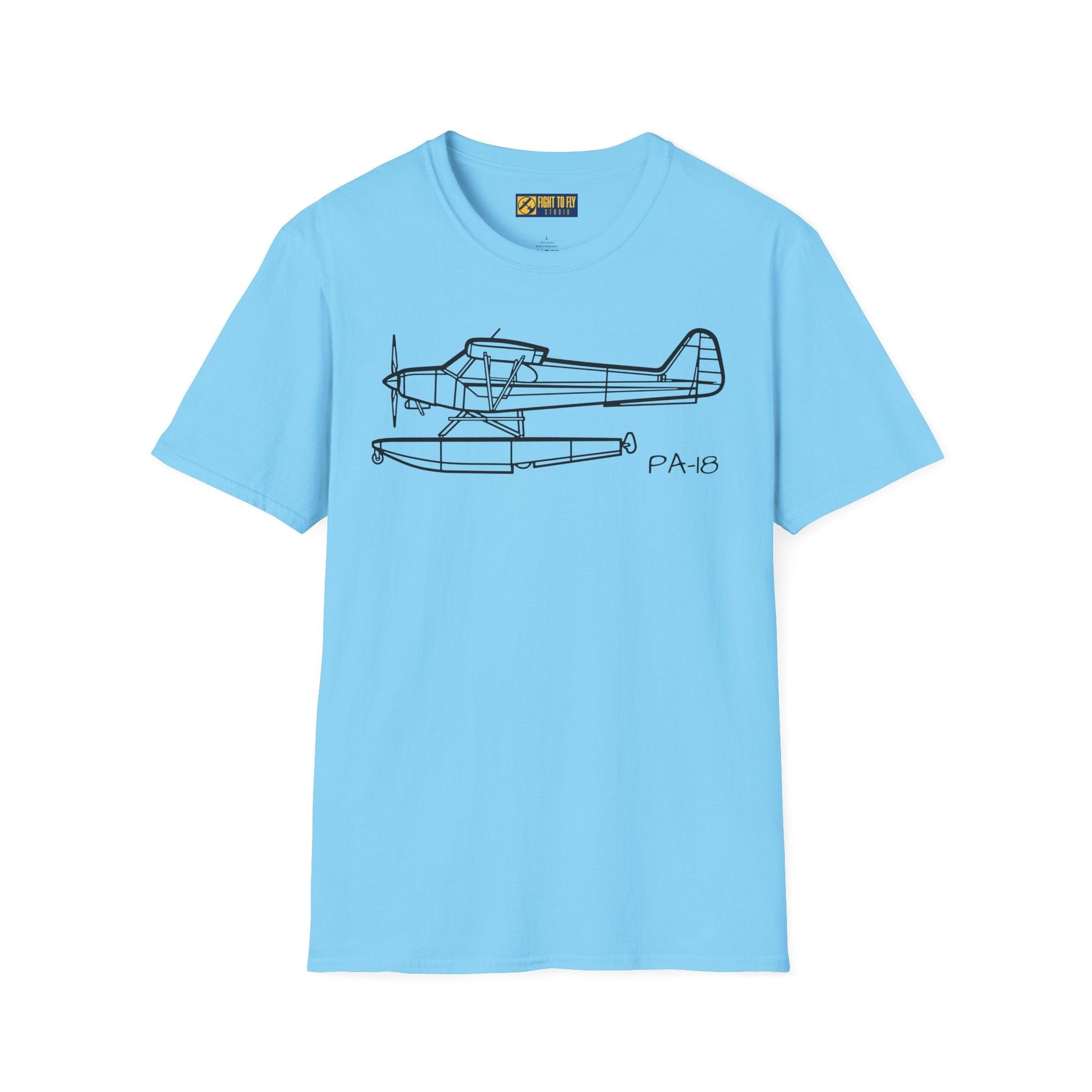 PA-18 Floatplane T-Shirt – Super Cub on Floats Bush Plane Tee - Gifts for pilots - Aviation apparel