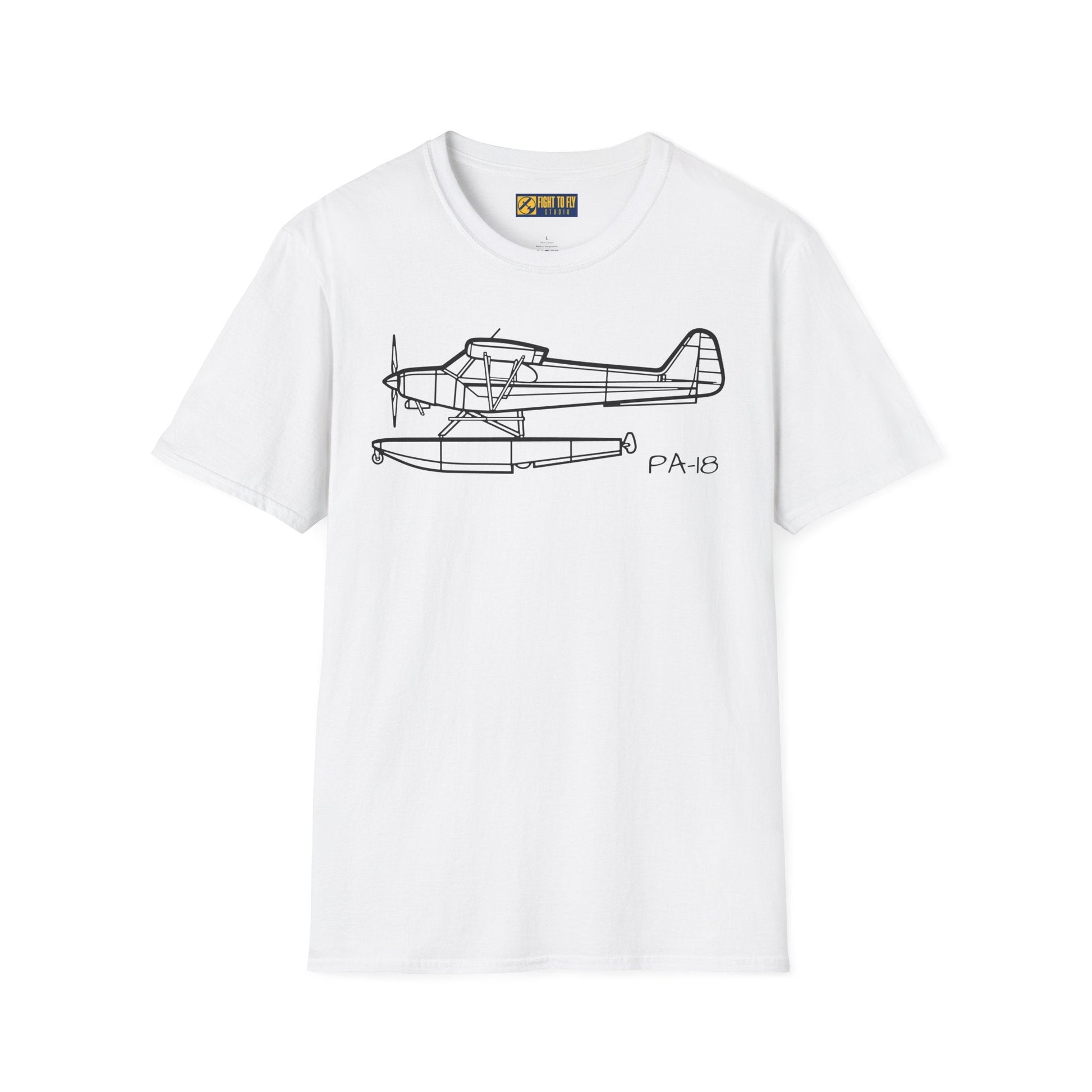 PA-18 Floatplane T-Shirt – Super Cub on Floats Bush Plane Tee - Gifts for pilots - Aviation apparel