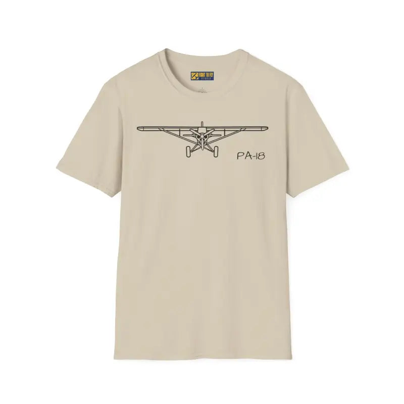 PA-18 Head-On T-Shirt – Super Cub Bush Plane Front View Tee - Pilot gifts - WWII warbird t-shirt