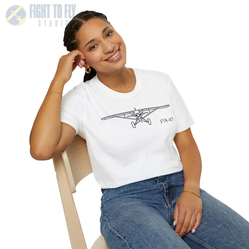 PA-18 Head-On T-Shirt – Super Cub Bush Plane Front View Tee - Pilot gifts - WWII warbird t-shirt