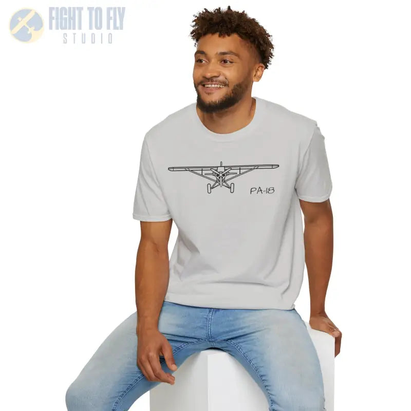 PA-18 Head-On T-Shirt – Super Cub Bush Plane Front View Tee - Pilot gifts - WWII warbird t-shirt