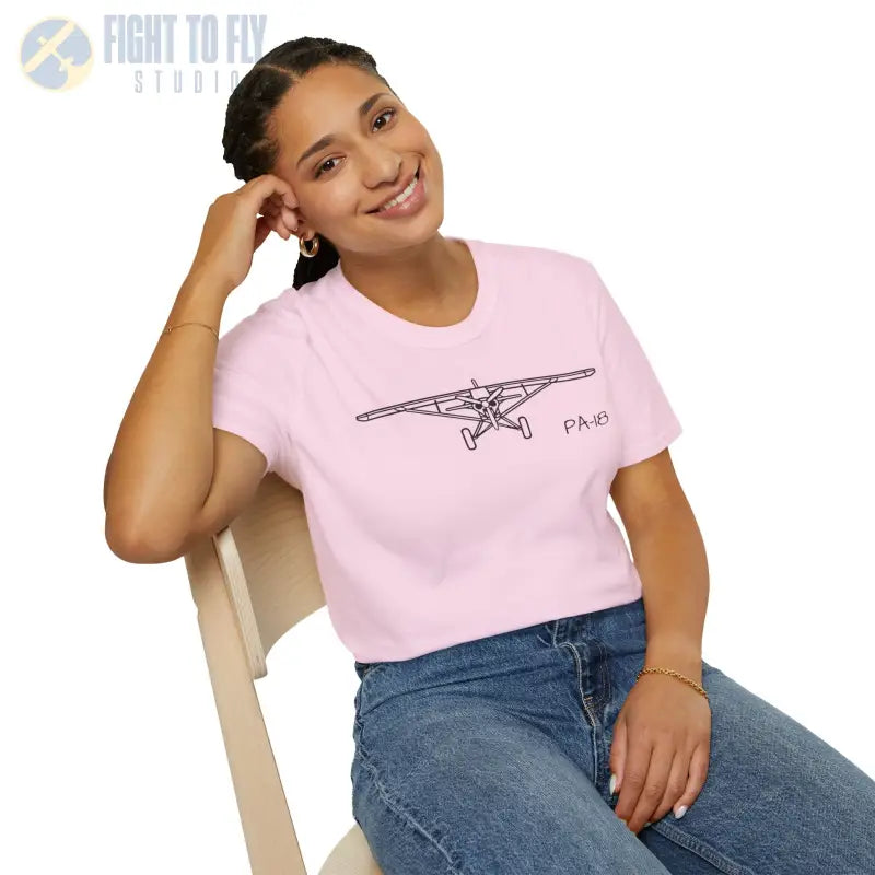 PA-18 Head-On T-Shirt – Super Cub Bush Plane Front View Tee - Pilot gifts - WWII warbird t-shirt