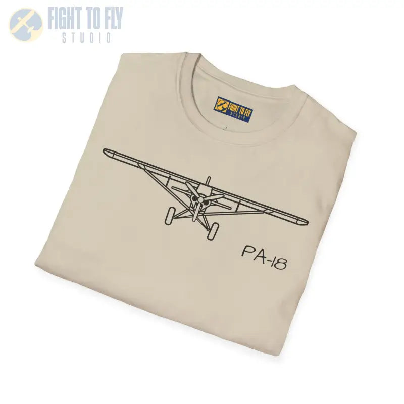 PA-18 Head-On T-Shirt – Super Cub Bush Plane Front View Tee - Pilot gifts - WWII warbird t-shirt