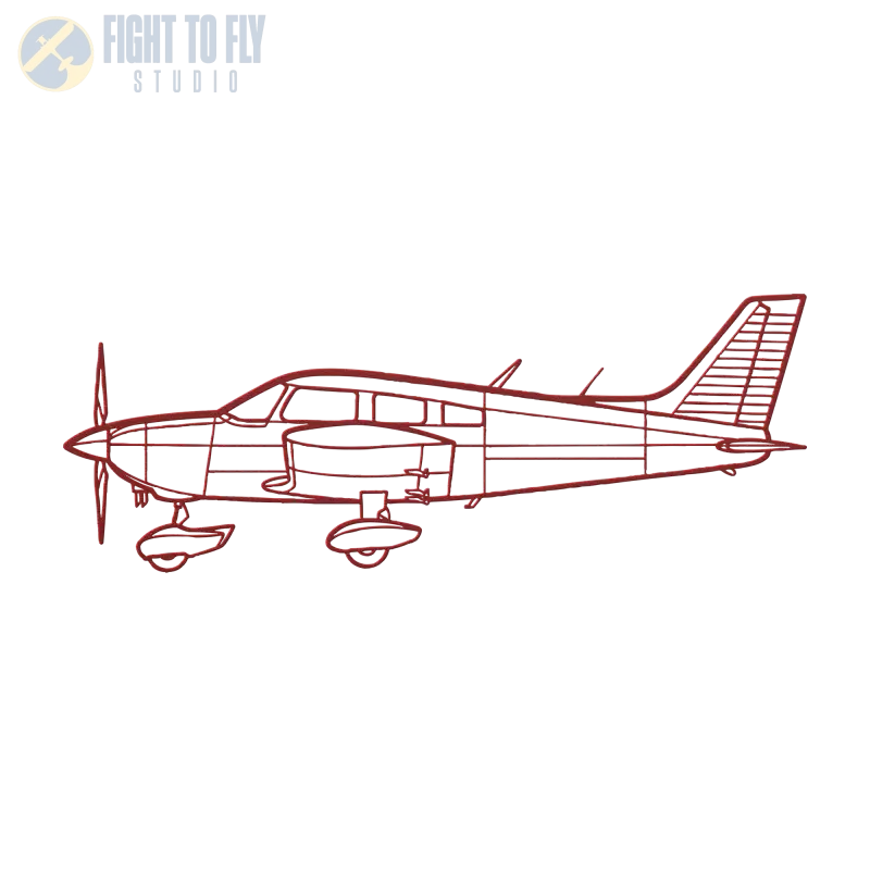 PA 28-180 Die Cut Metal Wall Art - Sign - Pilot gifts - WWII warbird t-shirt