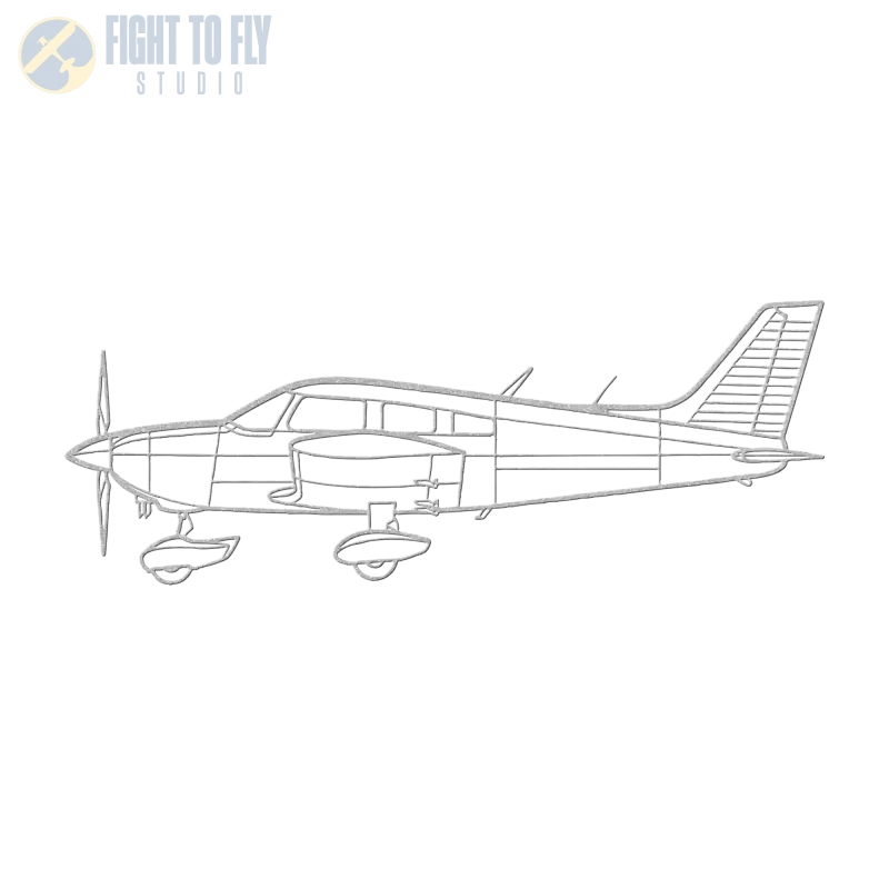 PA 28-180 Die Cut Metal Wall Art - Sign - Pilot gifts - WWII warbird t-shirt