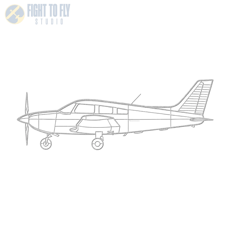 PA-28-181 Die Cut Metal Wall Art - Sign - Pilot gifts - WWII warbird t-shirt