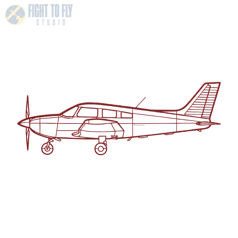 PA-28-181 Die Cut Metal Wall Art - Sign - Pilot gifts - WWII warbird t-shirt