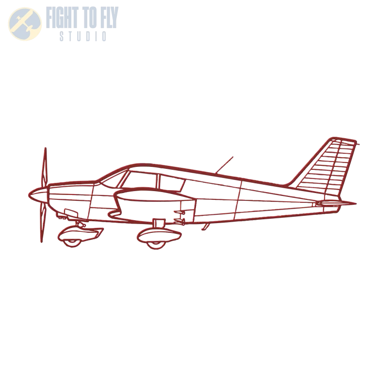 PA 28 Die Cut Metal Wall Art - Sign - Pilot gifts - WWII warbird t-shirt