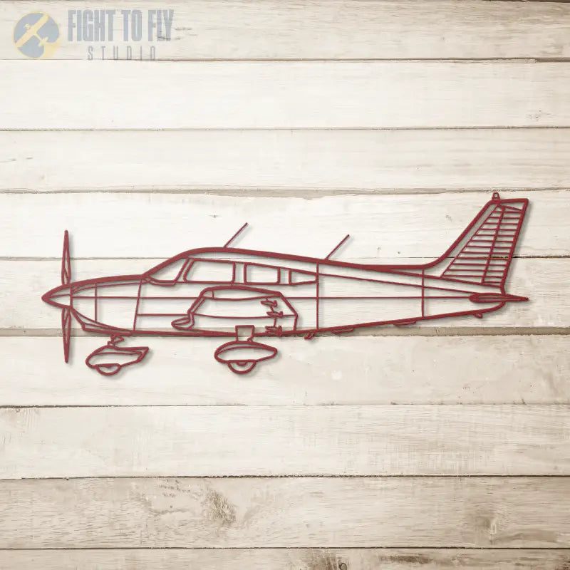 PA 28 Warrior Die Cut Metal Wall Art - Sign - Pilot gifts - WWII warbird t-shirt